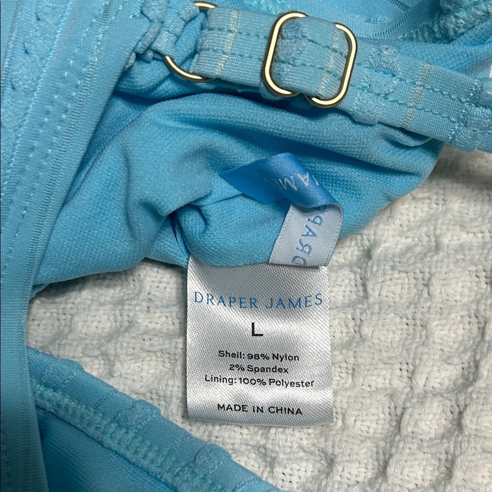 Draper James Aqua Blue One-Piece Swimsuit - Picture 4 of 6